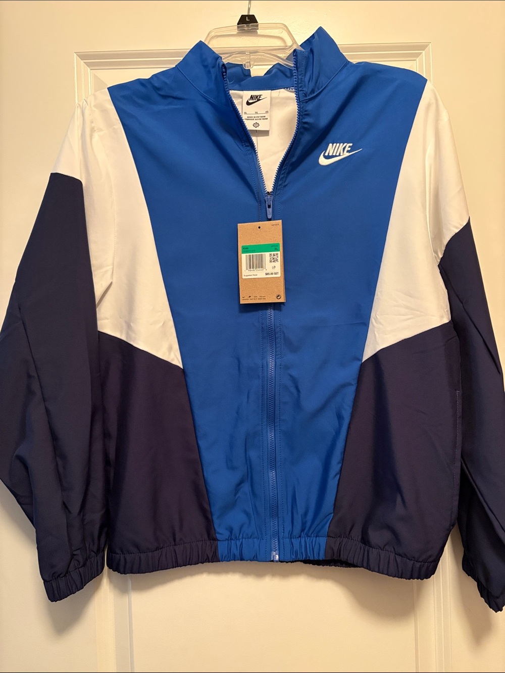 Nike Kids Blue, White & Navy Colorblock Jacket